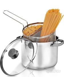 Pentola spaghettiera in acciaio inox da 6 litri