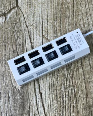 Hub USB 2.0 ad Alta Velocità con 4 Porte Indipende