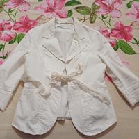 Giacca bianca con maniche 3/4 e ricamo sul retro