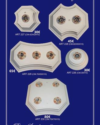 Plafoniera in gesso portafareti decoro soffitto