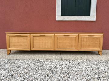 Mobile TV/Credenza in legno e rattan – 4 ante