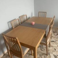Tavolo allungabile rovere, + 6 sedie