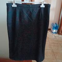 Gonna midi elegante fantasia verde/bordeaux – tagl