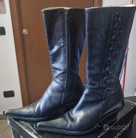 Stivali donna in pelle nera
