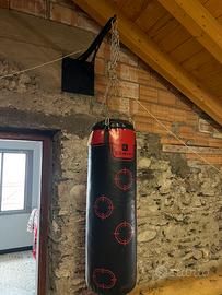 Supporto sacco da boxe + sacco + guanti