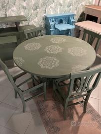 Roma Tavolo verde decapato