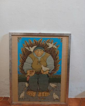 Quadro Vintage in Stile Illustrativo Fiabesco