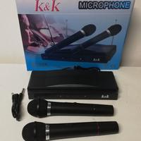 2 RADIO MICROFONO  CON BASE RICEVITORE
