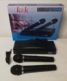 2 RADIO MICROFONO  CON BASE RICEVITORE