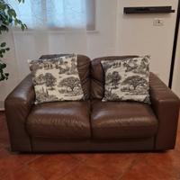 Divano 2 posti in Pelle marrone 