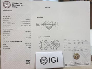 Diamante 0.87 ct Cert. IGI
