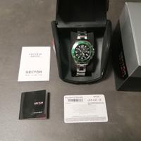 Sector acciao cronografo ghiera verde