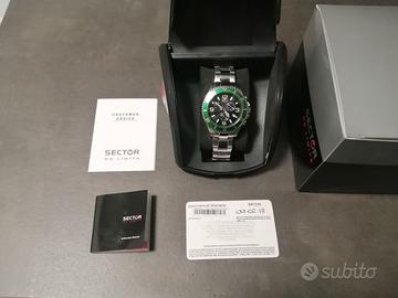 Sector acciao cronografo ghiera verde