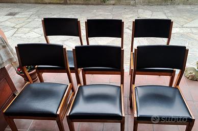 6 sedie design svedese anni '60