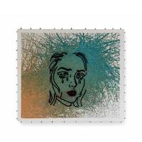 Quadro moderno 50x50 volto femminile acrilico sili