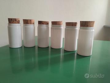 Set 6 barattoli portaspezie vetro opalino - anni50