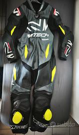 Tuta moto pelle mtech TXR-1 grigia
