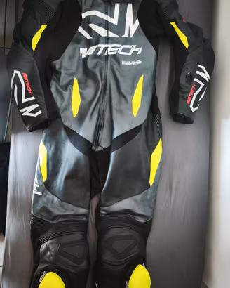 Tuta moto pelle mtech TXR-1 grigia