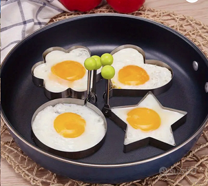 Set di 4 stampi per uova in acciaio inossidabile