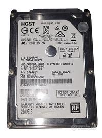 HDD 1TB (1000GB) HGST da 2,5" SATA 3.0 da 5400rpm
