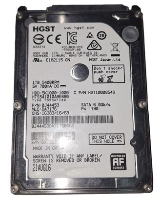 HDD 1TB (1000GB) HGST da 2,5" SATA 3.0 da 5400rpm