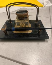 Calamaio cristallo e stilografica Norex 14K