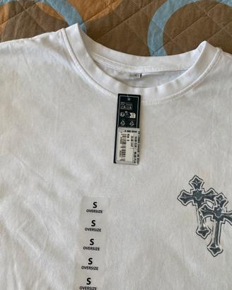 T-shirt bianca taglia S oversize