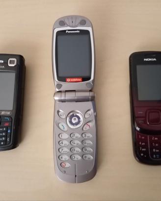3 cellulari: Nokia N70, Panasonic GD87, Nokia 3600