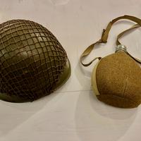 Elmetto italiano M33 post ww2 + borraccia italiana