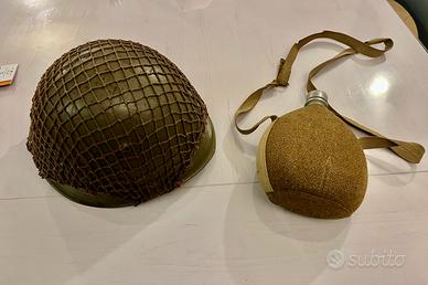 Elmetto italiano M33 post ww2 + borraccia italiana