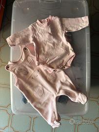 Completo neonata salopette e body