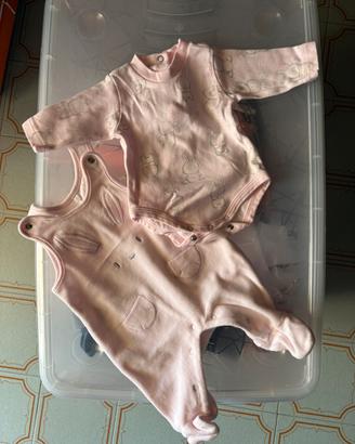 Completo neonata salopette e body
