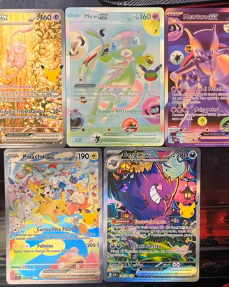 Pokemon 30 anniversario lotto 5 carte pokemon