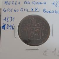 Moneta da 1/2 baiocco stato Pontificio  1836