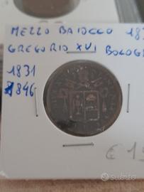 Moneta da 1/2 baiocco stato Pontificio  1836