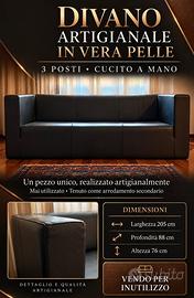 Divano in pelle 3 sedute