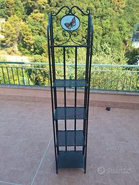 Scaffale Étagère in ferro battuto nero