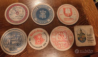 Lotto 7 sottobicchieri da birra vintage originali