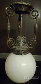 Lampadario in ferro battuto alto 37 diametro 17