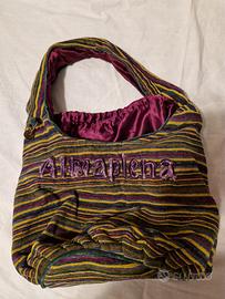 Borsa a spalla in velluto a righe  "Almaplena"