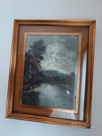 Quadro olio su tavola paesaggio Vito  certificato