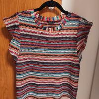 🌈 Maglia a righe multicolore Calliope – Taglia M