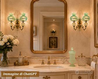 Lampade applique e porta sali in vetro verde acqua