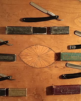 Collezione di 5 rasoi da barba fine Ottocento