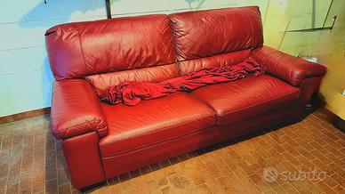 Divano Chateau d'ax  3 posti in Pelle rosso