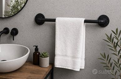 Porta salviette bagno industriale nero -stile loft