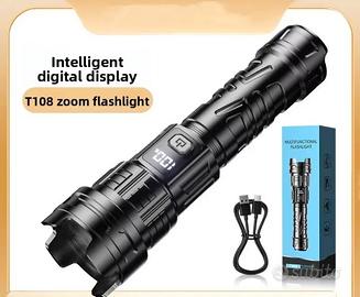 Torcia led con batteria ricaricabile incorporata 