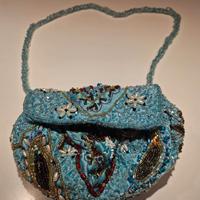 Almaplena celeste 10x16cm perline fiori