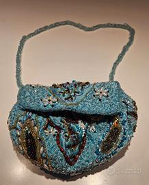 Almaplena celeste 10x16cm perline fiori