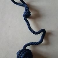 Coppia di fermatende in corda di cotone blu scuro 